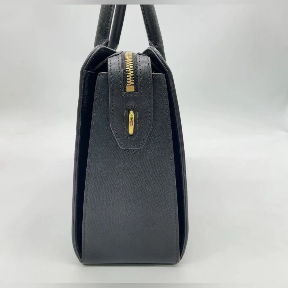Authentic MCM Gold Hardware Leather Black 2Way Bag with crossbody strap - Picture 6 of 17